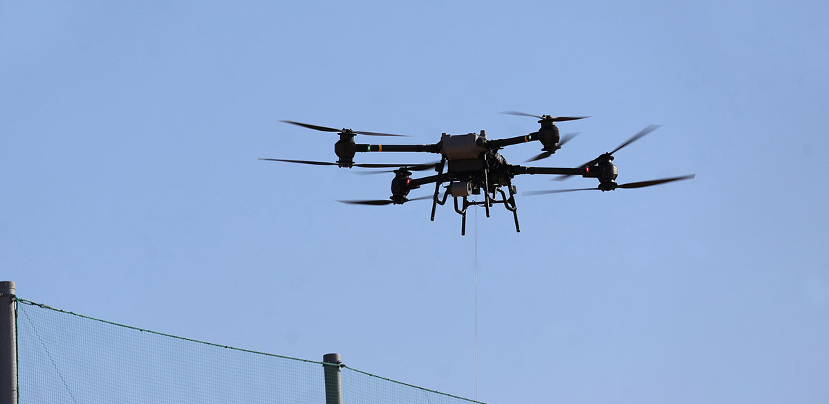 記事 横尾中学校のドローン活用防災学習のアイキャッチ画像